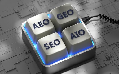 Answer Engine Optimization, AEO, SEO, Search Engine, AI Artificial Intelligence Marketing Machine...