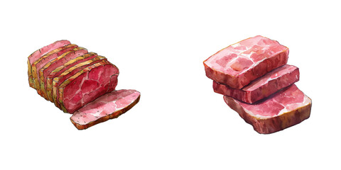 corned beef watercolor vector illustration
