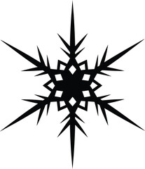 Obraz premium Snowflakes vector art of detailed black snowflake design, perfect for winter and holiday themed designs and decorations vector