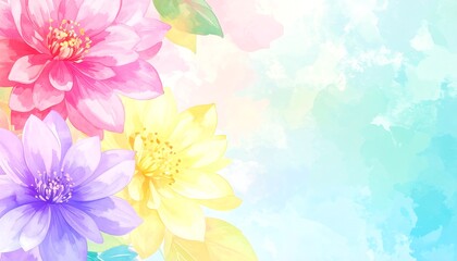 Obraz premium Pastel flowers on a soft background