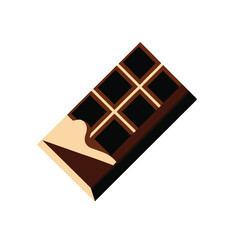 Simple chocolate bar silhouette icon on a white background