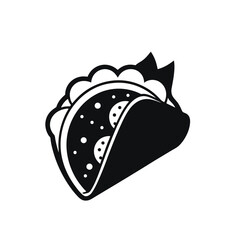 Simple mexican food burrito silhouette icon on white background