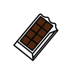 Simple outline of a chocolate bar on a white background