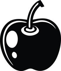 Classic black and white apple silhouette graphic for fresh food or healthy lifestyle designs