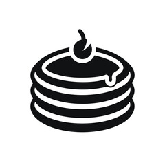 Simple stack of pancakes silhouette icon