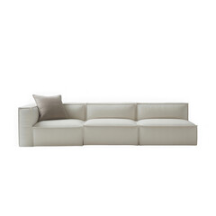 Sectional modular sofa, European modern style, white background