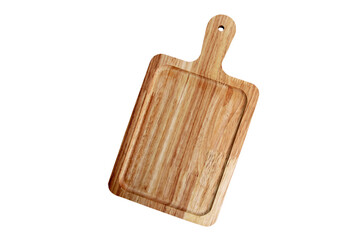 Wooden cutting board isolated on white background
