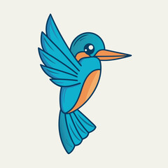 Fototapeta premium flying kingfisher illustration on white background