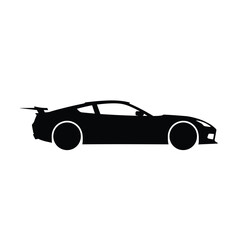 Sports car silhouette , black car illustration, clipart ,car logo on a white background. Eps 10