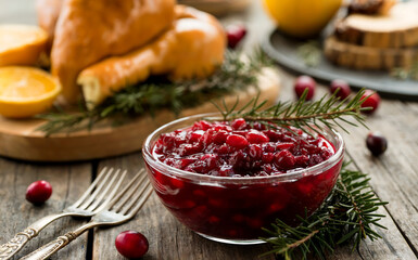 4 US Thanksgiving Feast Dishes - Cranberry Sauce