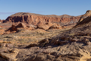 Scneic Winter Desert Landscape n the Valley of Fire State Park Nevada