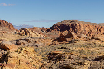 Scneic Winter Desert Landscape n the Valley of Fire State Park Nevada