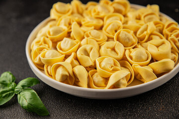 Ravioli raw filled homemade pasta filled raviolis tasty snack fresh delicious gourmet food background on the table rustic top view copy space vegetarian food