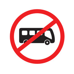 no buss parking sign of red vector illustration 