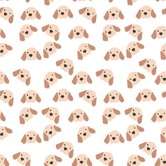 Fototapeta premium Seamless Cute Senior Dog Hand Drawn - with Transparent Background