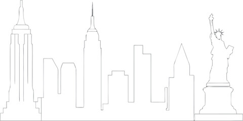 mascot Paris skyline in one line art drawing eps