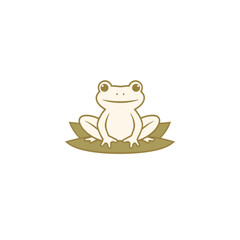 a frog sitting in lilypad exclusive luxury logo minimalist