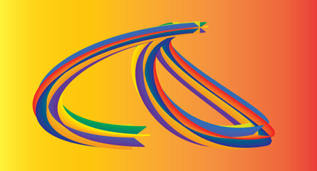 Abstract colorful brush strokes on gradient background