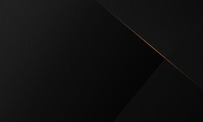 Black abstract line background, Black and golden line background, black premium background