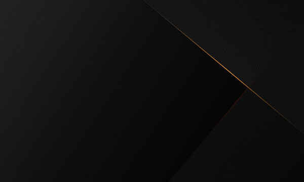 Black abstract line background, Black and golden line background, black premium background