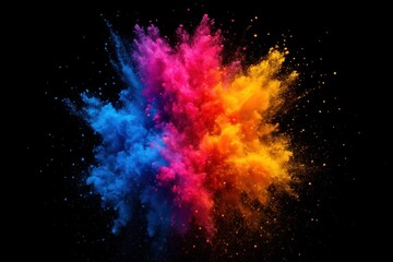 A vibrant explosion of colors on a black background, symbolizing creativity and energy