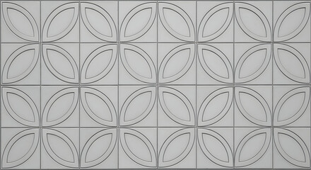 white floral geometric tile pattern, interlocking petal shapes, modern decorative wall or floor tile, elegant subtle design for bathrooms, kitchens, and feature walls

