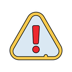 Caution Triangle lineal color line icon with white background vector stock illustration