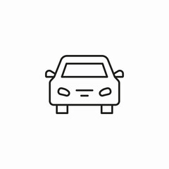 front view car icon sign vector