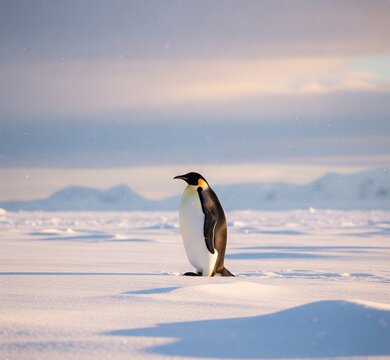 Penguins in the Snow Desert