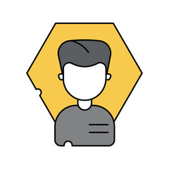 Avatar lineal color line icon with white background vector stock illustration