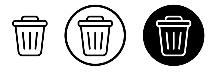Set of bin icon, set of garbage bin icons