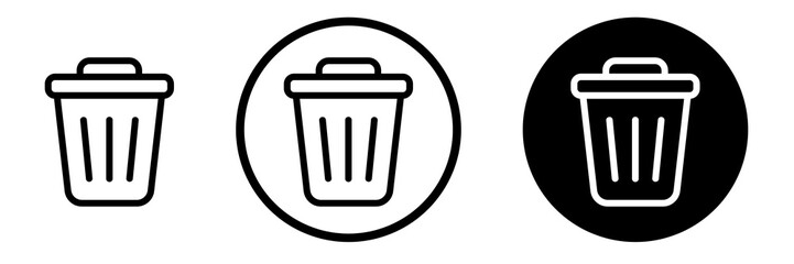 Set of bin icon, set of garbage bin icons