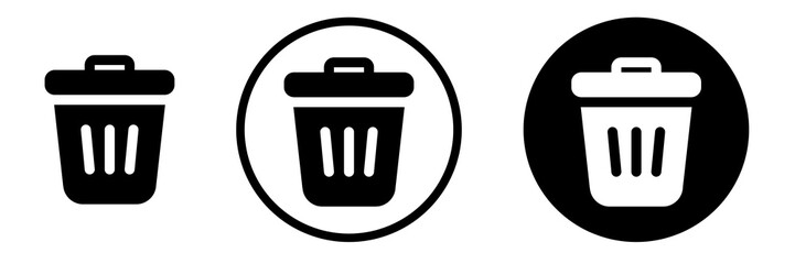 Set of bin icon, set of garbage bin icons