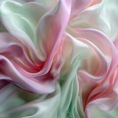 Abstract Pastel Silk Fabric Waves in Soft Flowing Pattern