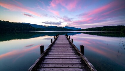 Fototapeta premium Peaceful Lakeside Sunset