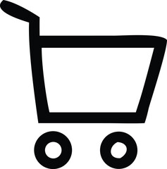 Simple line art shopping cart icon for online stores and e-commerce websites for easy purchase and retail branding