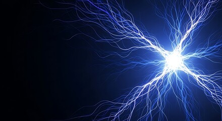 Abstract Lightning Strike with Glowing Effect on Dark Background