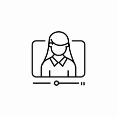 female video presenter icon sign vector