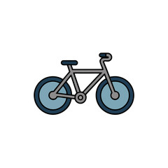Stylized bicycle illustration with blue tires and seat suitable for icons or graphic design projects