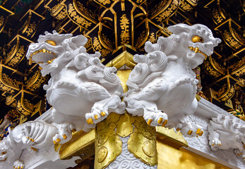 Yomeimon gate decorations at Nikko Toshogu shrine, Japan