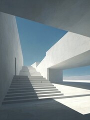 geometric harmony white architecture and stark shadows