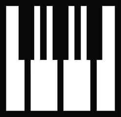 Piano keys icon. Simple flat design of piano keys with transparent background. Vector