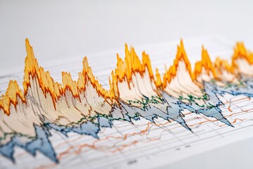 Detailed analysis of data trends displayed in vibrant colors during a financial report presentation