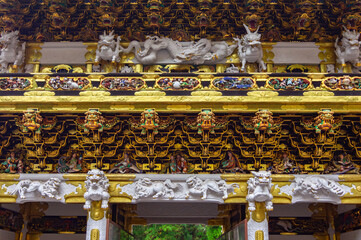 Yomeimon gate decorations at Nikko Toshogu shrine, Japan