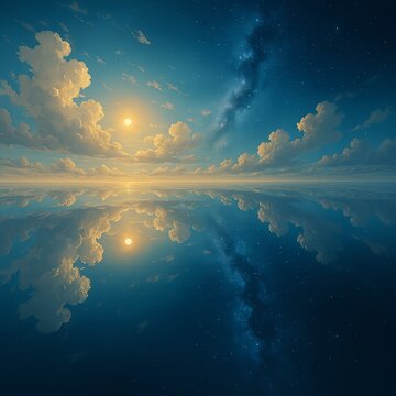 Infinity Mirror Lake Surreal Nature Reflection