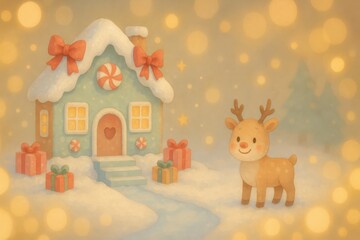 Christmas and Winter Holiday Background in Festive Seasonal Style