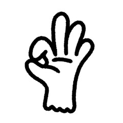 Obraz premium ok hand symbols sigh png outline, cute cartoon handdraw clipart kids doodle element hand drawn doodle, handwriting clipart, kawaii kids drawing, funny character, childlike sketch, handwritten words,