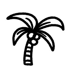 coconut tree png outline, cute cartoon handdraw clipart kids doodle element hand drawn doodle, handwriting clipart, kawaii kids drawing, funny character, childlike sketch, handwritten words,