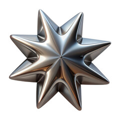 Obraz premium 3d metallic starburst ornament isolated on transparent background