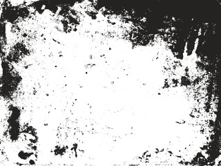 Vintage grunge texture overlay, Distressed black and white frame background, Abstract weathered dirty grain pattern